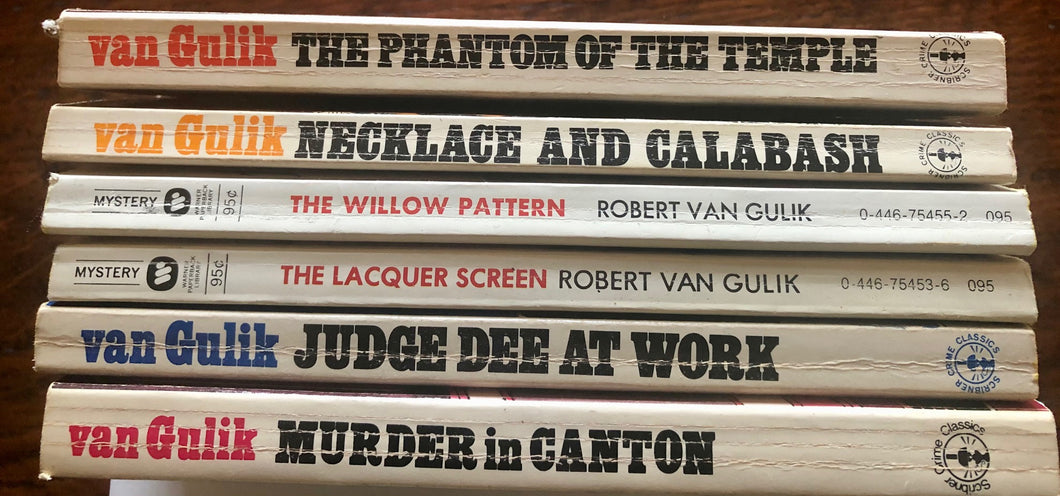6 Robert Van Gulik Mystery Books