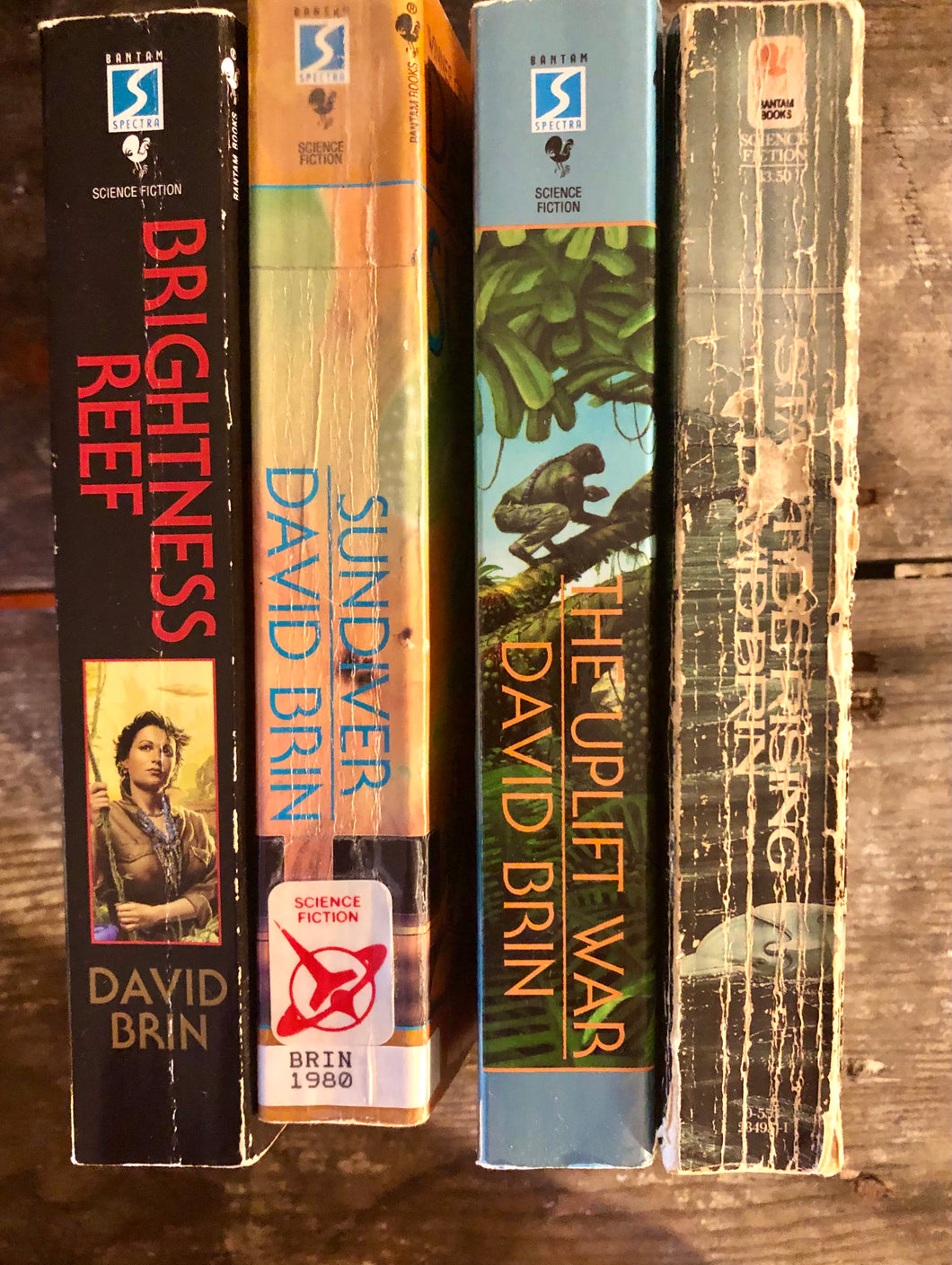 4 David Brin SciFi Novels, 1st 4  books in the Uplift War series