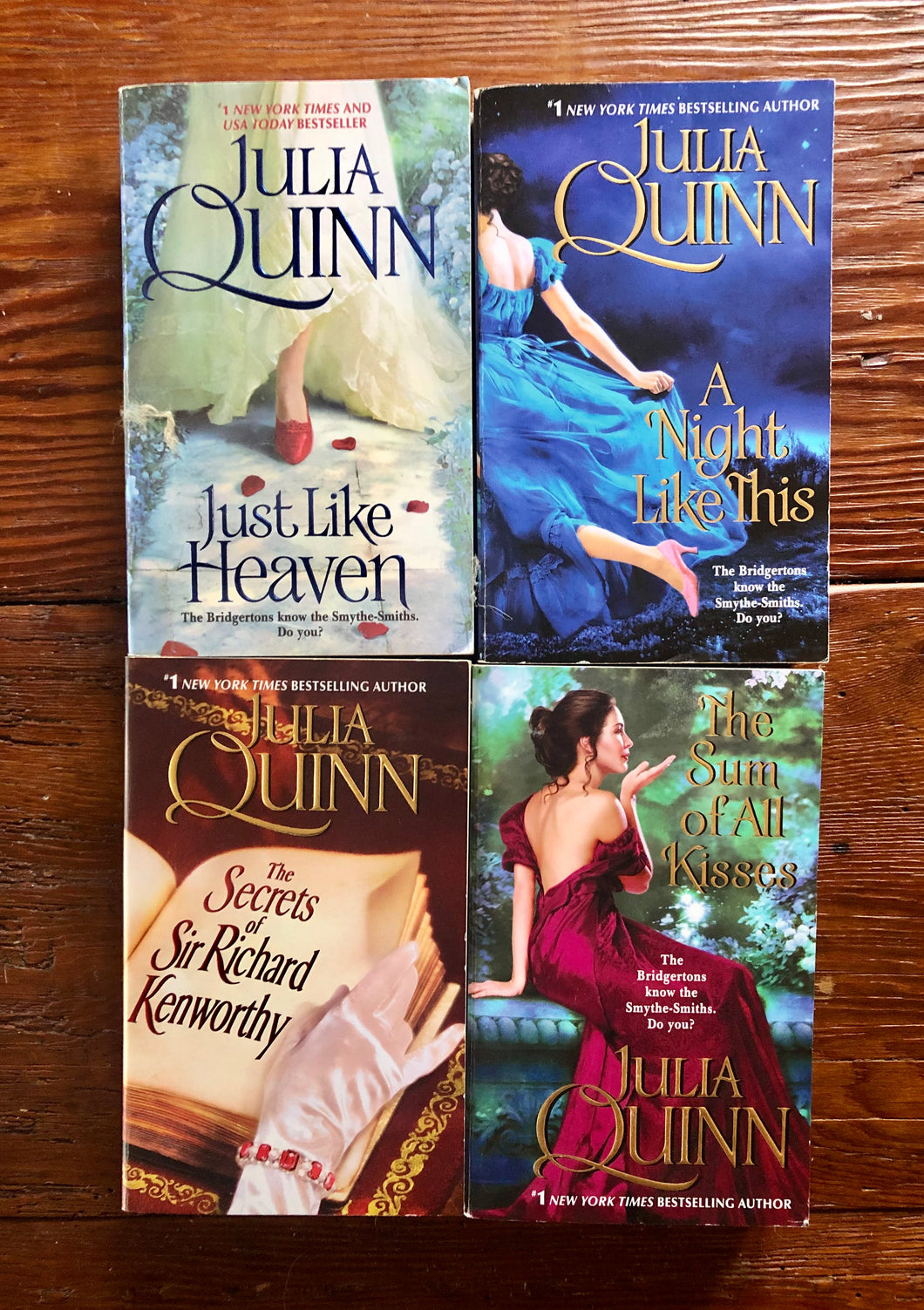 4 Julia Quinn books of the Smythe-Smiths series, friends with the Bridgertons